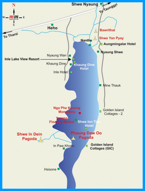 Озеро Инле: холм Индейн и золотые Будды