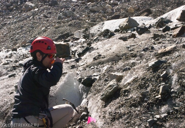 Ледник Чалаади: играем в альпинистов